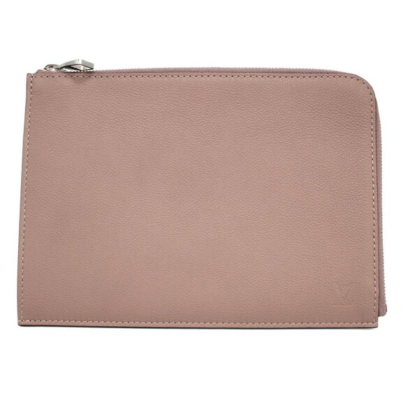 Louis Vuitton Pochette Jour Zip Around PM Taupe Calf Leather Pouch Clutch NEW - Picture 1 of 10